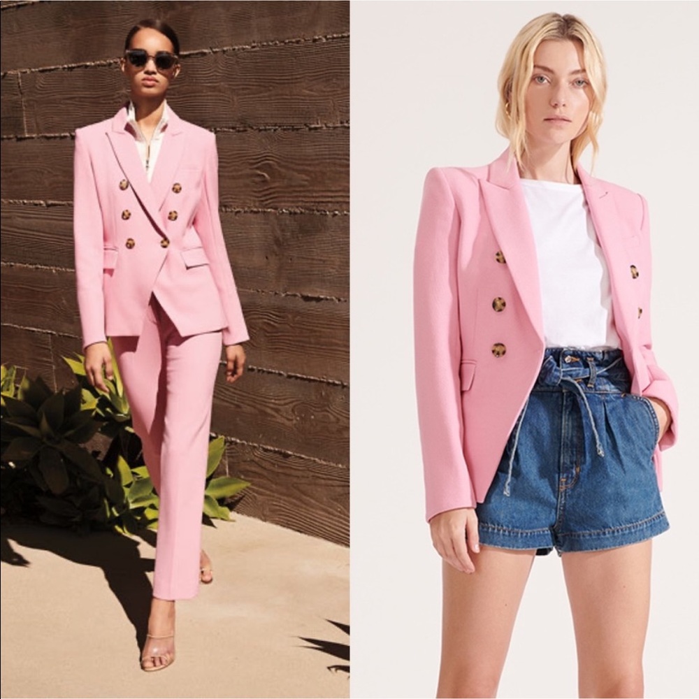 Veronica Beard Miller Dickey Pink Jacket Power Blazer sz 8 - Picture 3 of 11